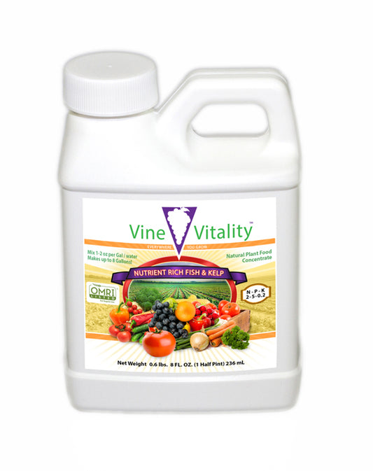Vine Vitality Nutrient Rich Fish & Kelp Concentrate (OMRI) for Organic Use 2 – 5 – 0.2