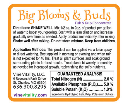 Big Blooms & Buds P5 Nutrient Rich Fish & Kelp Concentrate 2-5-1